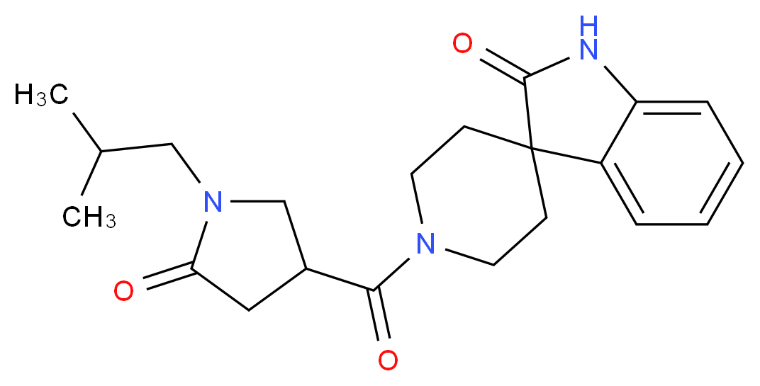 1'-[(1-isobutyl-5-oxopyrrolidin-3-yl)carbonyl]spiro[indole-3,4'-piperidin]-2(1H)-one_Molecular_structure_CAS_)