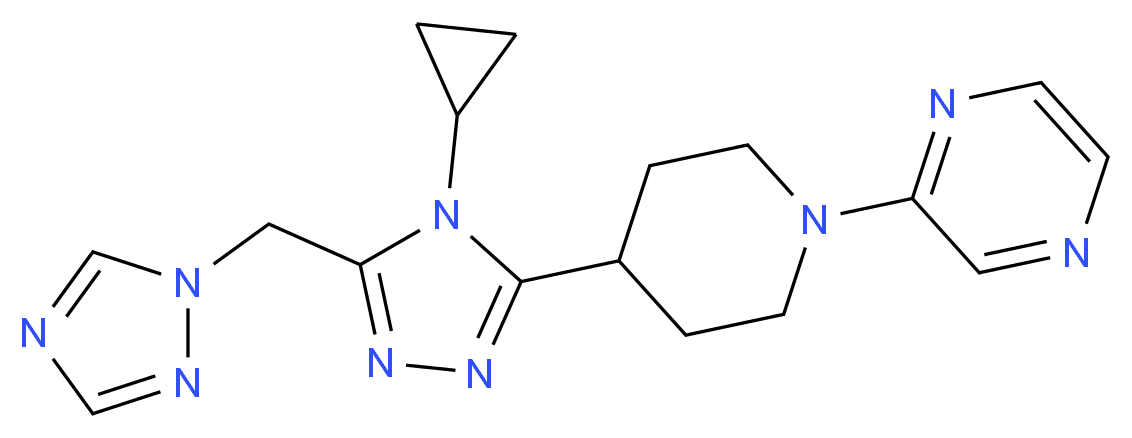 2-{4-[4-cyclopropyl-5-(1H-1,2,4-triazol-1-ylmethyl)-4H-1,2,4-triazol-3-yl]piperidin-1-yl}pyrazine_Molecular_structure_CAS_)