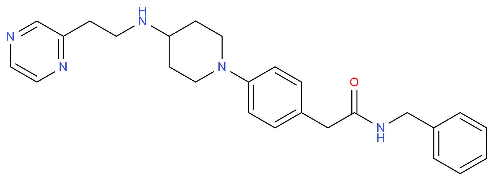 N-benzyl-2-[4-(4-{[2-(2-pyrazinyl)ethyl]amino}-1-piperidinyl)phenyl]acetamide_Molecular_structure_CAS_)