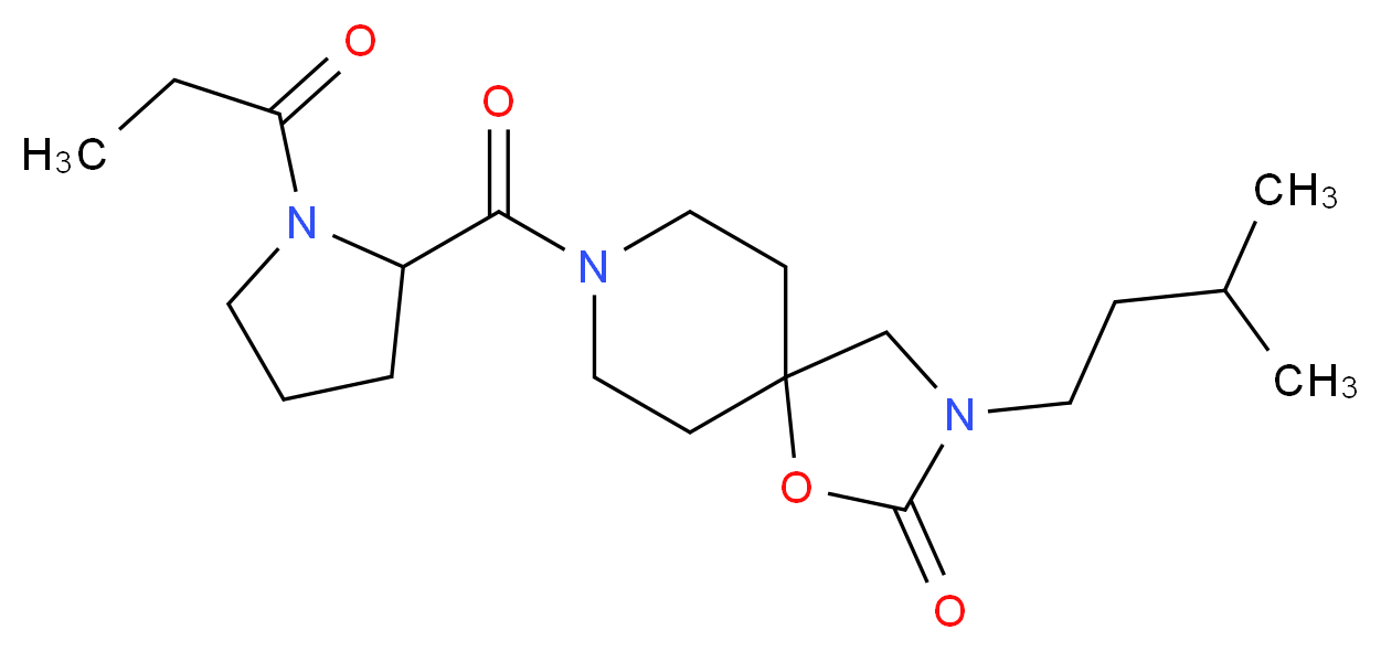3-(3-methylbutyl)-8-(1-propionylprolyl)-1-oxa-3,8-diazaspiro[4.5]decan-2-one_Molecular_structure_CAS_)