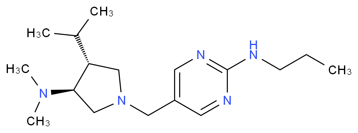 5-{[(3S*,4R*)-3-(dimethylamino)-4-isopropylpyrrolidin-1-yl]methyl}-N-propylpyrimidin-2-amine_Molecular_structure_CAS_)