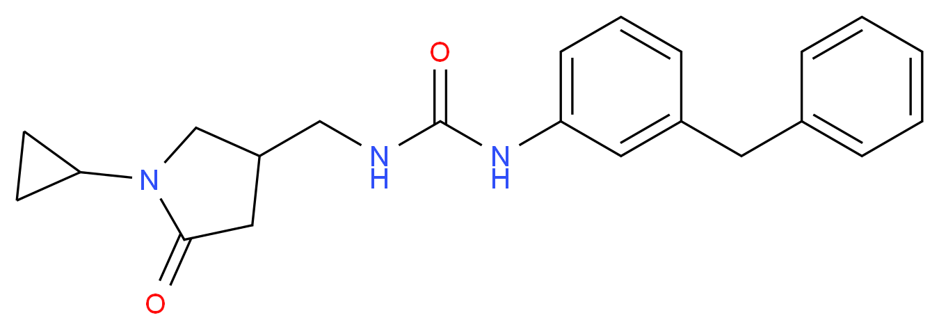N-(3-benzylphenyl)-N'-[(1-cyclopropyl-5-oxopyrrolidin-3-yl)methyl]urea_Molecular_structure_CAS_)