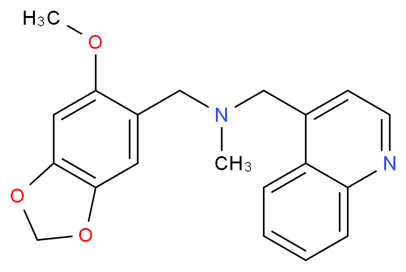 1-(6-methoxy-1,3-benzodioxol-5-yl)-N-methyl-N-(quinolin-4-ylmethyl)methanamine_Molecular_structure_CAS_)
