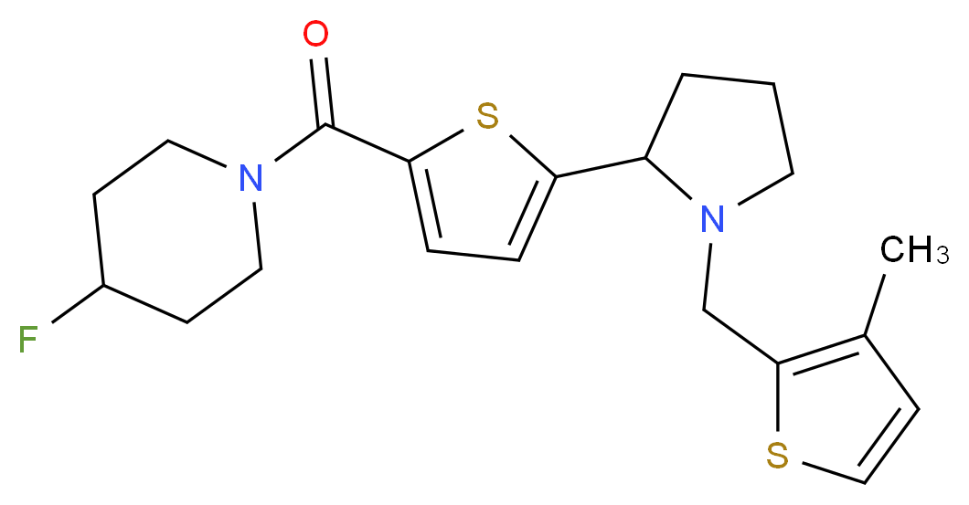 4-fluoro-1-[(5-{1-[(3-methyl-2-thienyl)methyl]-2-pyrrolidinyl}-2-thienyl)carbonyl]piperidine_Molecular_structure_CAS_)