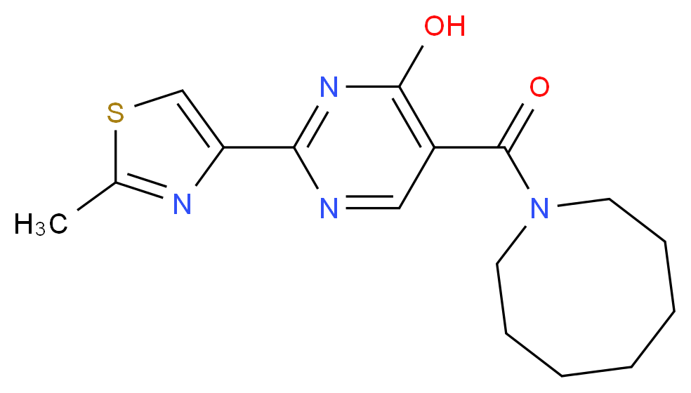 5-(azocan-1-ylcarbonyl)-2-(2-methyl-1,3-thiazol-4-yl)pyrimidin-4-ol_Molecular_structure_CAS_)