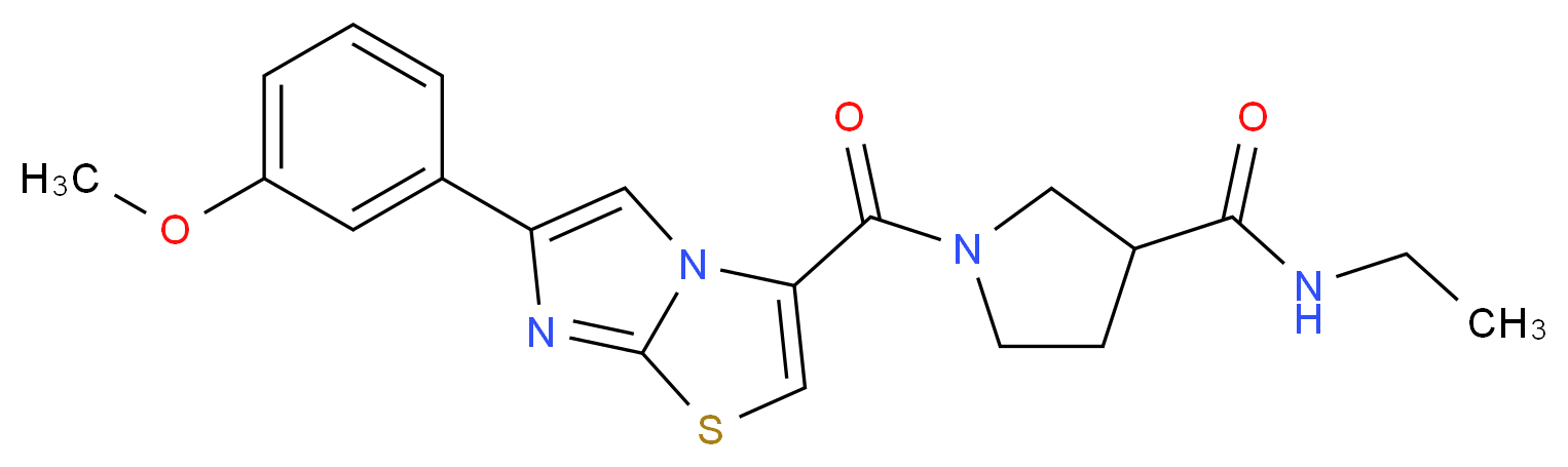 N-ethyl-1-{[6-(3-methoxyphenyl)imidazo[2,1-b][1,3]thiazol-3-yl]carbonyl}pyrrolidine-3-carboxamide_Molecular_structure_CAS_)