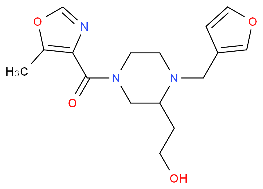2-{1-(3-furylmethyl)-4-[(5-methyl-1,3-oxazol-4-yl)carbonyl]piperazin-2-yl}ethanol_Molecular_structure_CAS_)