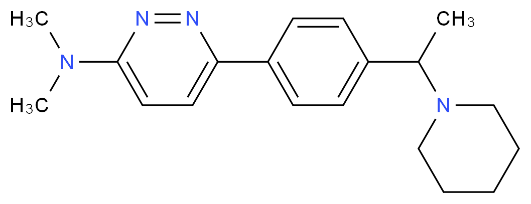 N,N-dimethyl-6-[4-(1-piperidin-1-ylethyl)phenyl]pyridazin-3-amine_Molecular_structure_CAS_)
