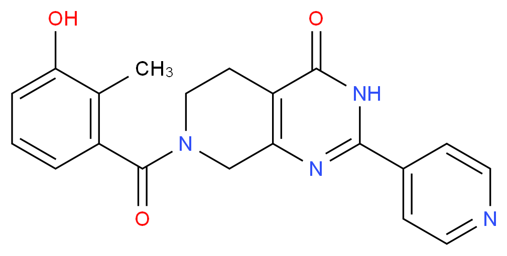 7-(3-hydroxy-2-methylbenzoyl)-2-pyridin-4-yl-5,6,7,8-tetrahydropyrido[3,4-d]pyrimidin-4(3H)-one_Molecular_structure_CAS_)