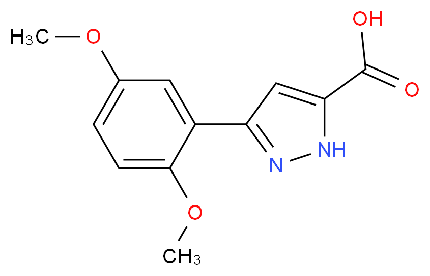 3-(2,5-Dimethoxyphenyl)-1H-pyrazole-5-carboxylic acid_Molecular_structure_CAS_890621-06-4)