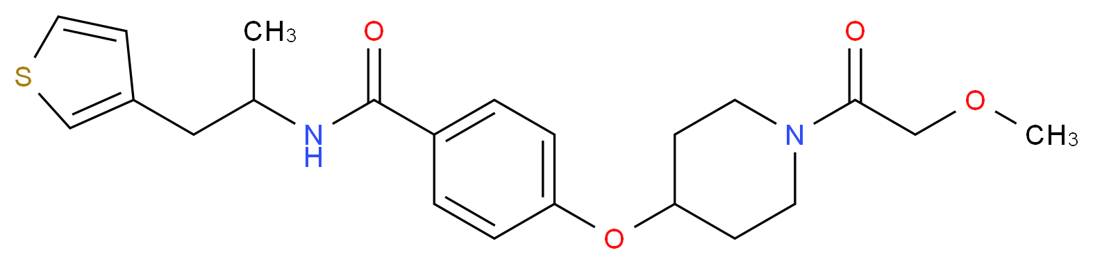 4-{[1-(methoxyacetyl)-4-piperidinyl]oxy}-N-[1-methyl-2-(3-thienyl)ethyl]benzamide_Molecular_structure_CAS_)