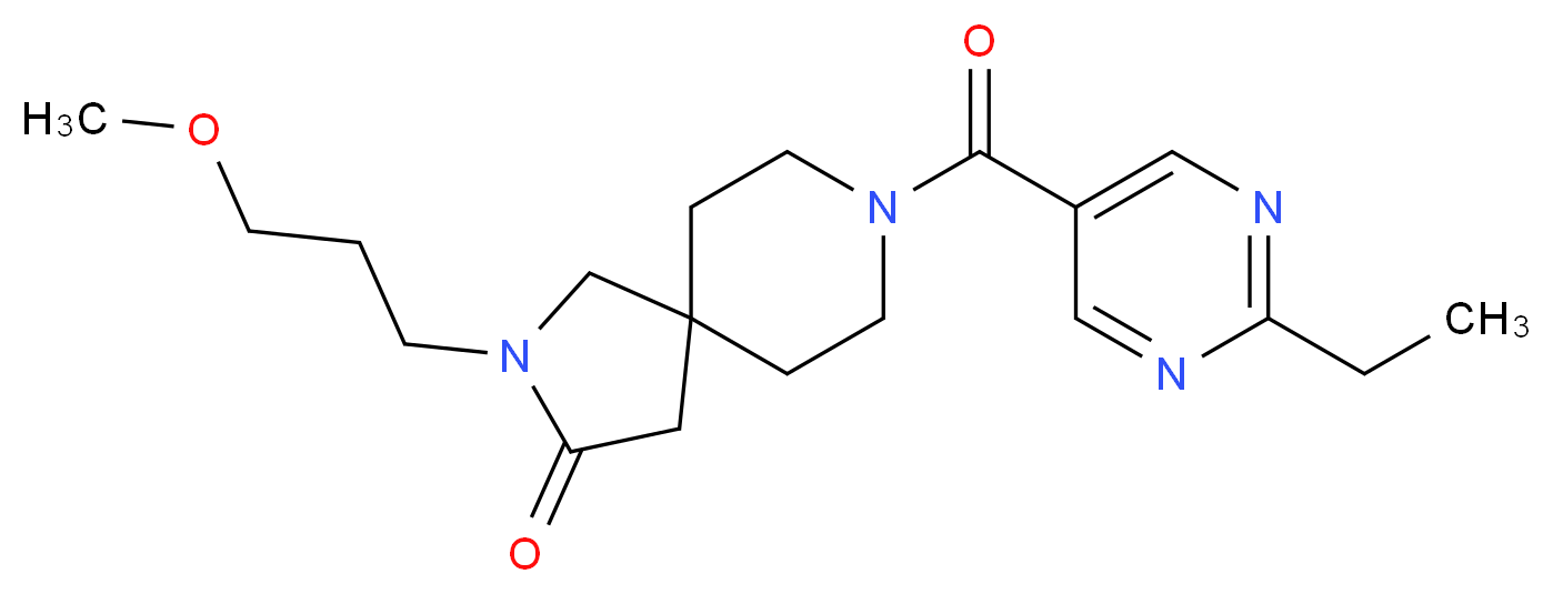 8-[(2-ethyl-5-pyrimidinyl)carbonyl]-2-(3-methoxypropyl)-2,8-diazaspiro[4.5]decan-3-one_Molecular_structure_CAS_)