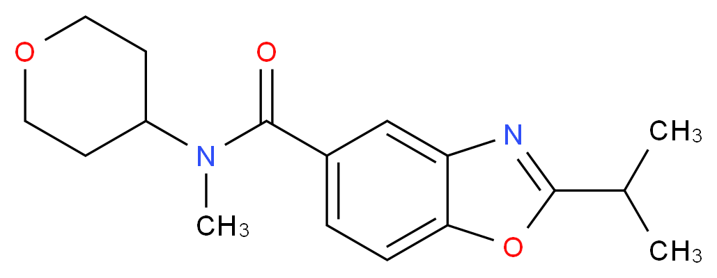 2-isopropyl-N-methyl-N-(tetrahydro-2H-pyran-4-yl)-1,3-benzoxazole-5-carboxamide_Molecular_structure_CAS_)
