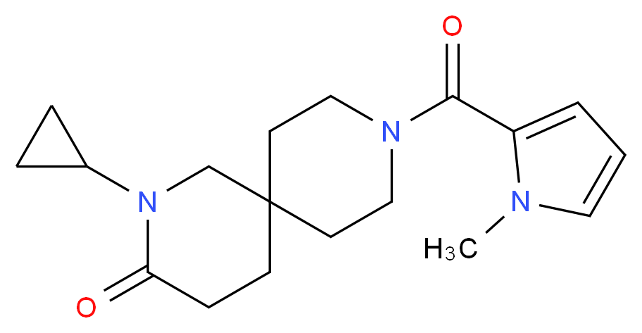 2-cyclopropyl-9-[(1-methyl-1H-pyrrol-2-yl)carbonyl]-2,9-diazaspiro[5.5]undecan-3-one_Molecular_structure_CAS_)