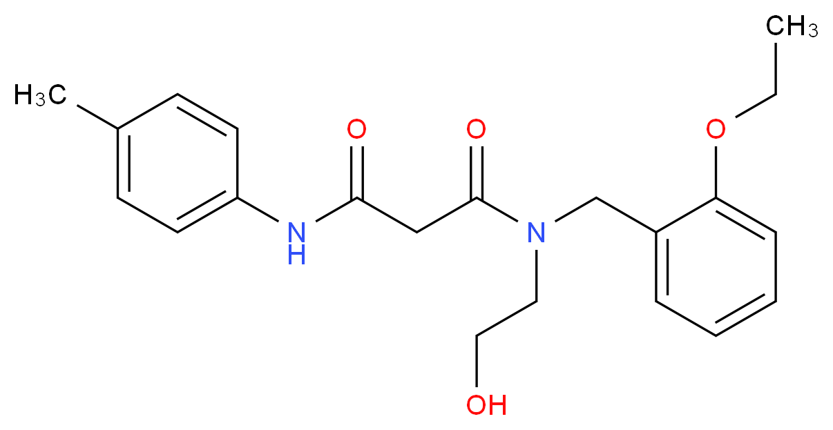 N-(2-ethoxybenzyl)-N-(2-hydroxyethyl)-N'-(4-methylphenyl)malonamide_Molecular_structure_CAS_)