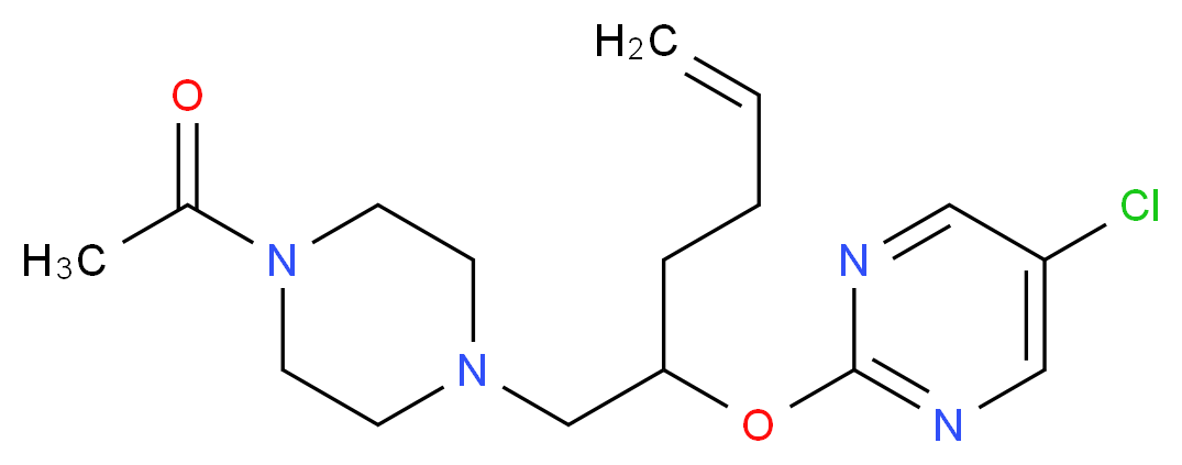 2-({1-[(4-acetylpiperazin-1-yl)methyl]pent-4-en-1-yl}oxy)-5-chloropyrimidine_Molecular_structure_CAS_)
