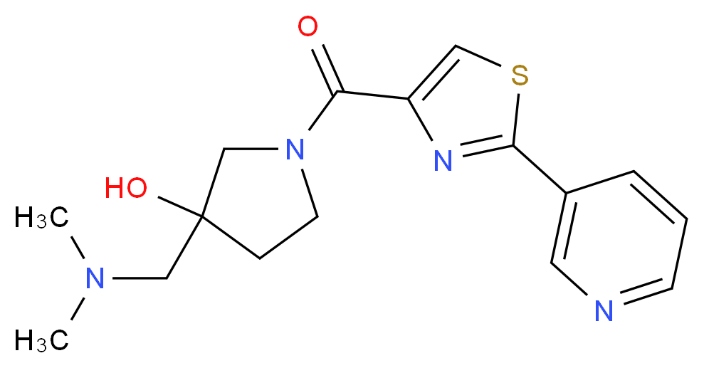 3-[(dimethylamino)methyl]-1-{[2-(3-pyridinyl)-1,3-thiazol-4-yl]carbonyl}-3-pyrrolidinol_Molecular_structure_CAS_)