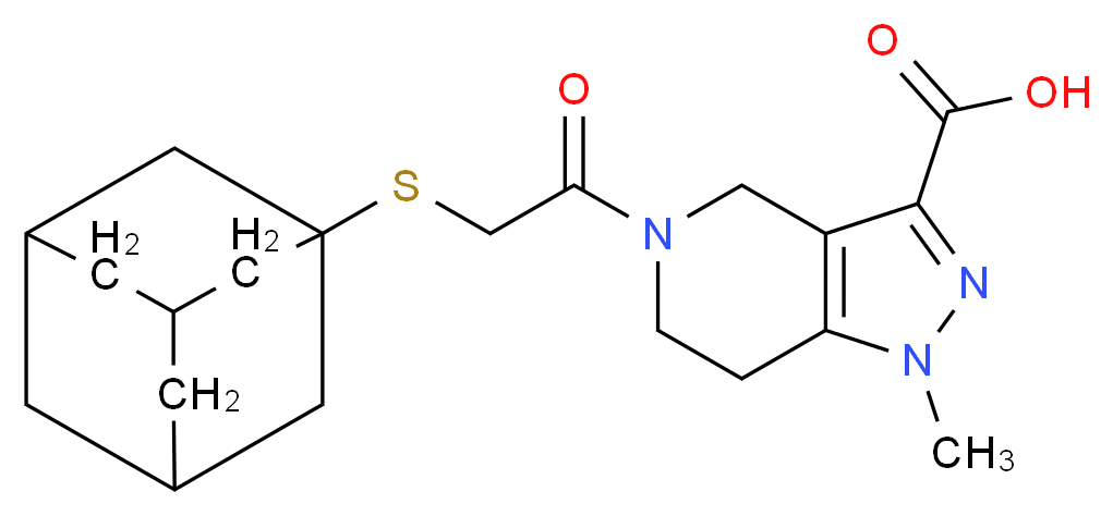 5-[(1-adamantylthio)acetyl]-1-methyl-4,5,6,7-tetrahydro-1H-pyrazolo[4,3-c]pyridine-3-carboxylic acid_Molecular_structure_CAS_)