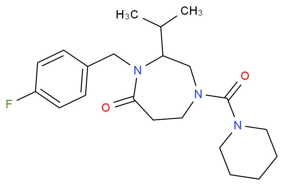 4-(4-fluorobenzyl)-3-isopropyl-1-(piperidin-1-ylcarbonyl)-1,4-diazepan-5-one_Molecular_structure_CAS_)