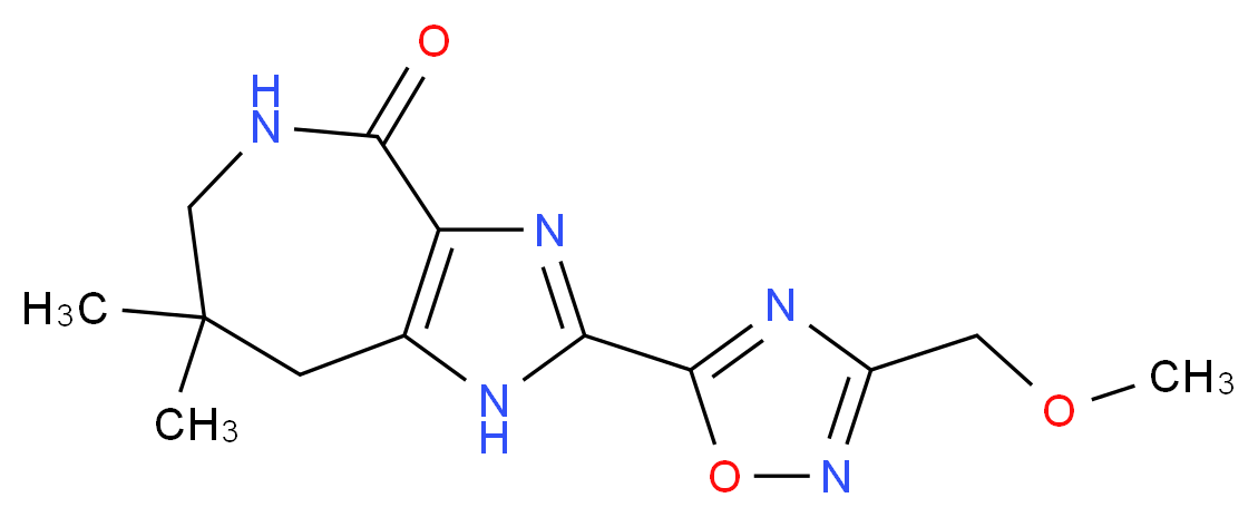 2-[3-(methoxymethyl)-1,2,4-oxadiazol-5-yl]-7,7-dimethyl-5,6,7,8-tetrahydroimidazo[4,5-c]azepin-4(1H)-one_Molecular_structure_CAS_)
