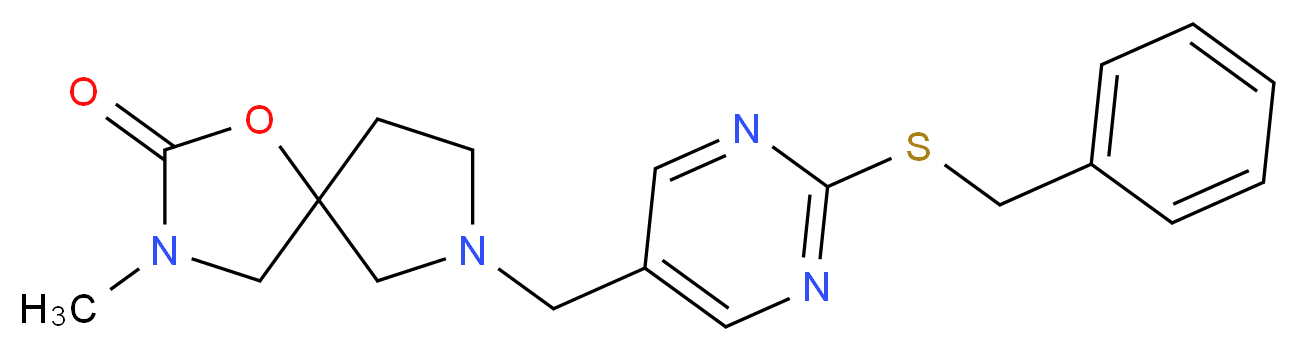 7-{[2-(benzylthio)pyrimidin-5-yl]methyl}-3-methyl-1-oxa-3,7-diazaspiro[4.4]nonan-2-one_Molecular_structure_CAS_)