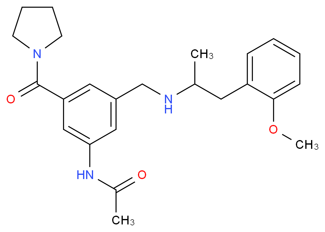N-[3-({[2-(2-methoxyphenyl)-1-methylethyl]amino}methyl)-5-(1-pyrrolidinylcarbonyl)phenyl]acetamide_Molecular_structure_CAS_)