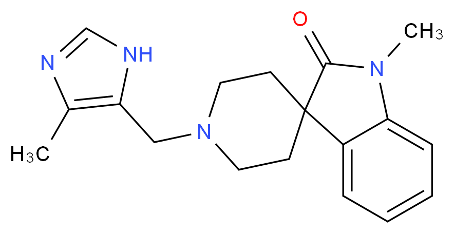1-methyl-1'-[(4-methyl-1H-imidazol-5-yl)methyl]spiro[indole-3,4'-piperidin]-2(1H)-one_Molecular_structure_CAS_)