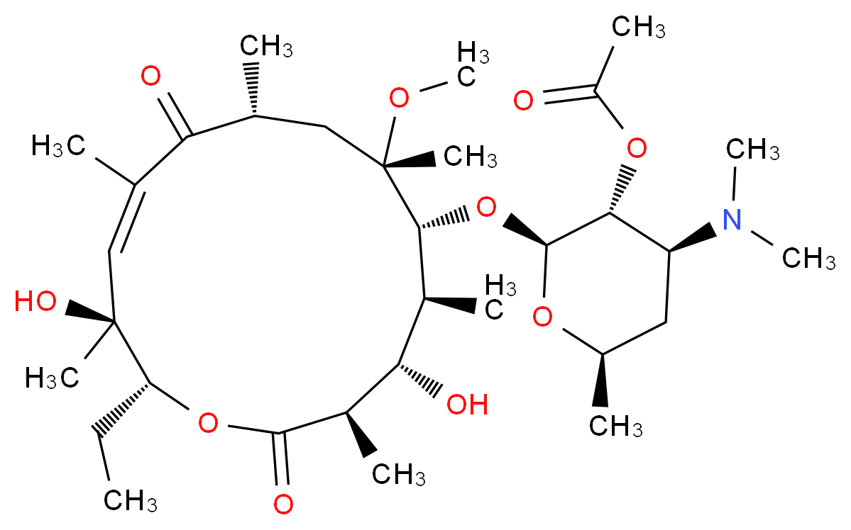 (10E)-3-O-De(α-L-cladinose)-10-dehydro-11-dehydroxy-6-O-methyl-erythromycin 2'-Acetate_Molecular_structure_CAS_198782-60-4)