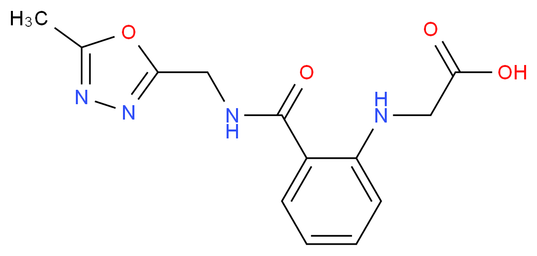 {[2-({[(5-methyl-1,3,4-oxadiazol-2-yl)methyl]amino}carbonyl)phenyl]amino}acetic acid_Molecular_structure_CAS_)