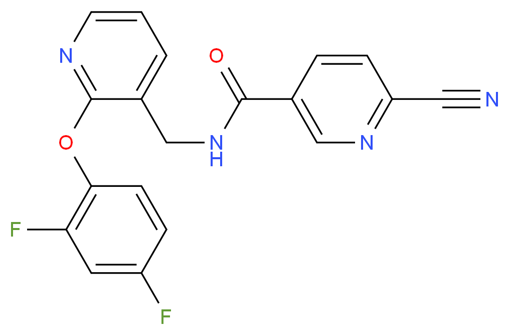 6-cyano-N-{[2-(2,4-difluorophenoxy)pyridin-3-yl]methyl}nicotinamide_Molecular_structure_CAS_)