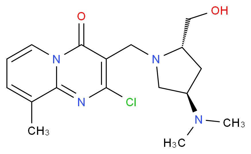 2-chloro-3-{[(2S,4R)-4-(dimethylamino)-2-(hydroxymethyl)pyrrolidin-1-yl]methyl}-9-methyl-4H-pyrido[1,2-a]pyrimidin-4-one_Molecular_structure_CAS_)