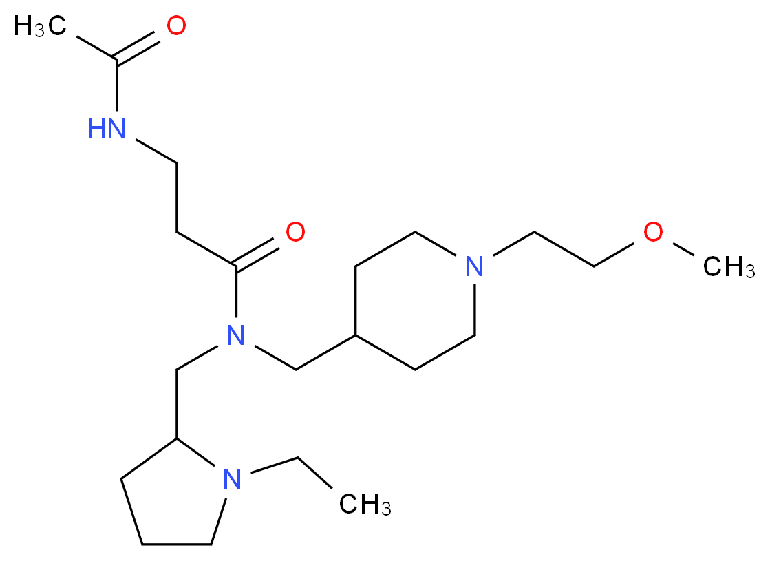 N~3~-acetyl-N~1~-[(1-ethyl-2-pyrrolidinyl)methyl]-N~1~-{[1-(2-methoxyethyl)-4-piperidinyl]methyl}-beta-alaninamide_Molecular_structure_CAS_)