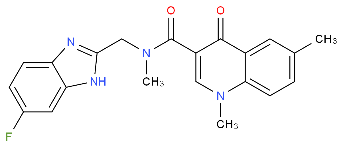N-[(6-fluoro-1H-benzimidazol-2-yl)methyl]-N,1,6-trimethyl-4-oxo-1,4-dihydroquinoline-3-carboxamide_Molecular_structure_CAS_)