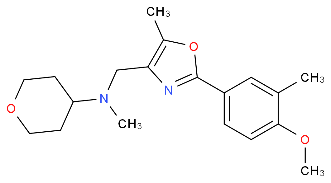 N-{[2-(4-methoxy-3-methylphenyl)-5-methyl-1,3-oxazol-4-yl]methyl}-N-methyltetrahydro-2H-pyran-4-amine_Molecular_structure_CAS_)