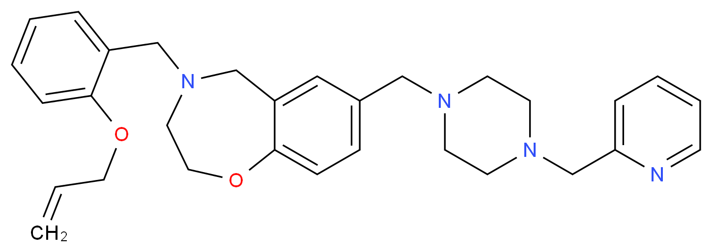 4-[2-(allyloxy)benzyl]-7-{[4-(2-pyridinylmethyl)-1-piperazinyl]methyl}-2,3,4,5-tetrahydro-1,4-benzoxazepine_Molecular_structure_CAS_)
