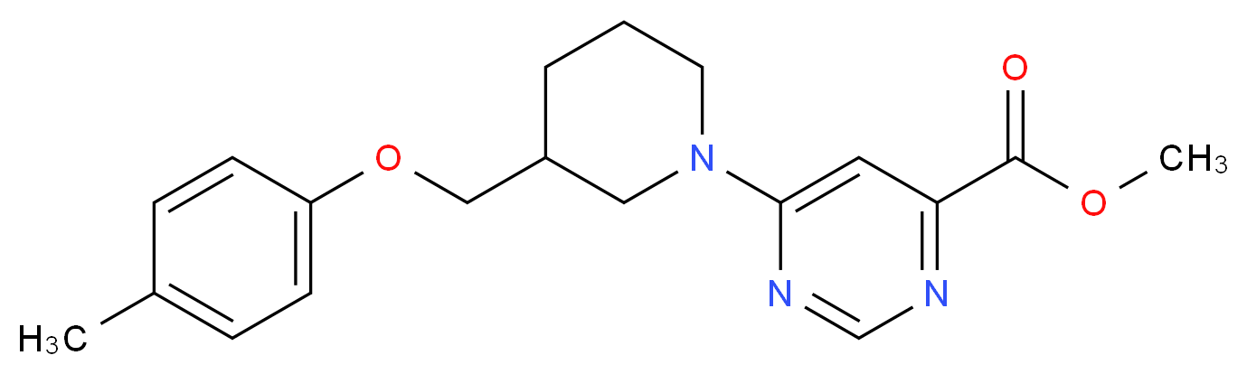 methyl 6-{3-[(4-methylphenoxy)methyl]-1-piperidinyl}-4-pyrimidinecarboxylate_Molecular_structure_CAS_)