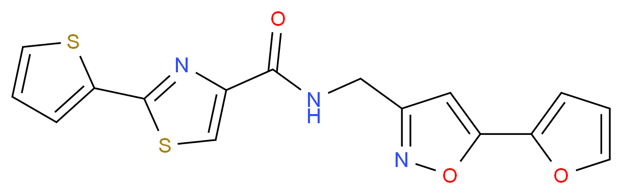 N-{[5-(2-furyl)-3-isoxazolyl]methyl}-2-(2-thienyl)-1,3-thiazole-4-carboxamide_Molecular_structure_CAS_)