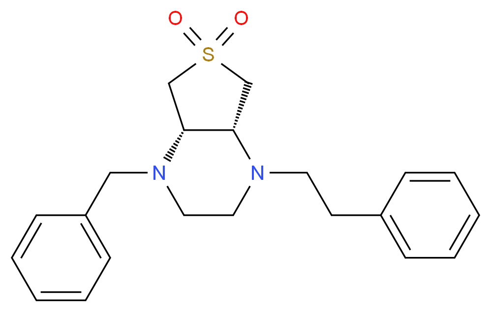 (4aR*,7aS*)-1-benzyl-4-(2-phenylethyl)octahydrothieno[3,4-b]pyrazine 6,6-dioxide_Molecular_structure_CAS_)