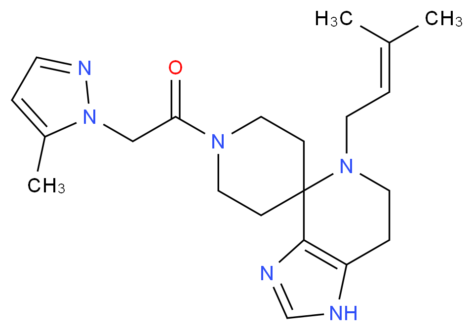 5-(3-methylbut-2-en-1-yl)-1'-[(5-methyl-1H-pyrazol-1-yl)acetyl]-1,5,6,7-tetrahydrospiro[imidazo[4,5-c]pyridine-4,4'-piperidine]_Molecular_structure_CAS_)
