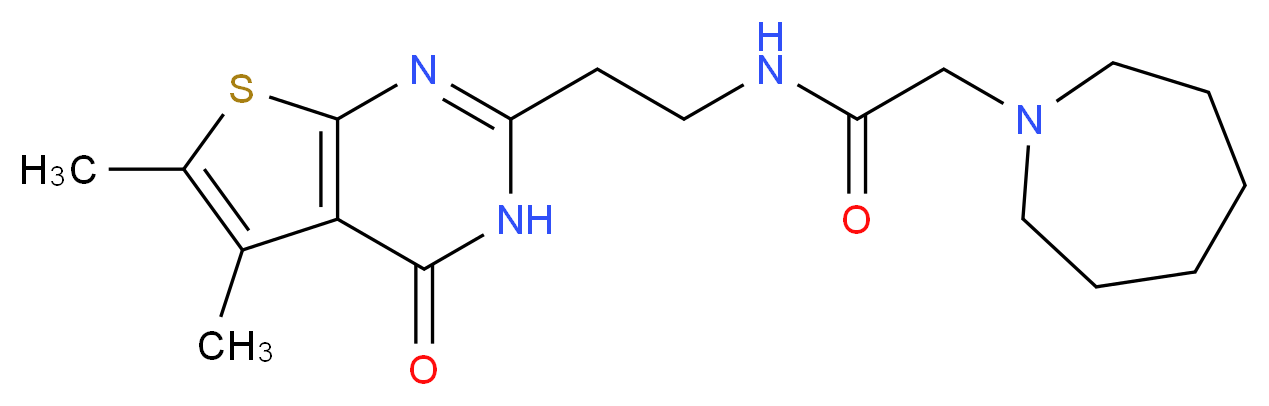 2-azepan-1-yl-N-[2-(5,6-dimethyl-4-oxo-3,4-dihydrothieno[2,3-d]pyrimidin-2-yl)ethyl]acetamide_Molecular_structure_CAS_)