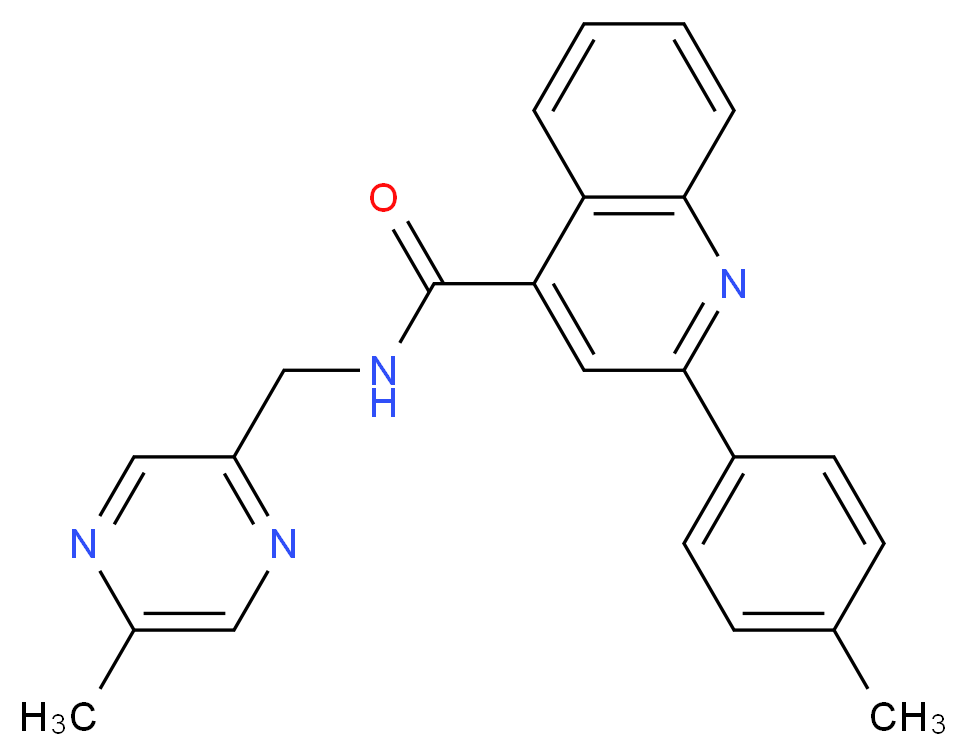 2-(4-methylphenyl)-N-[(5-methyl-2-pyrazinyl)methyl]-4-quinolinecarboxamide_Molecular_structure_CAS_)