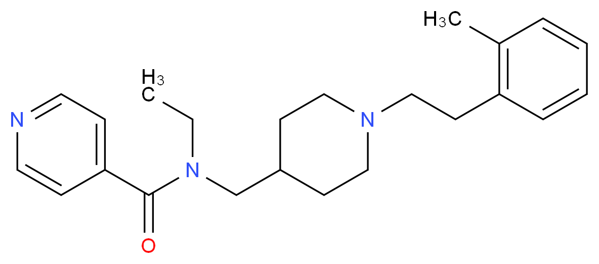N-ethyl-N-({1-[2-(2-methylphenyl)ethyl]-4-piperidinyl}methyl)isonicotinamide_Molecular_structure_CAS_)