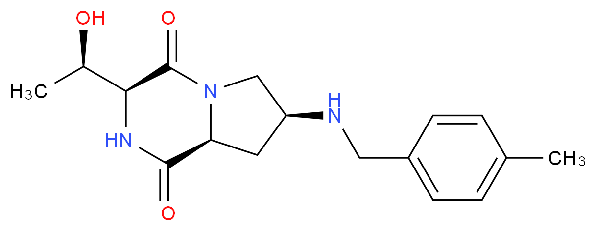 (3S,7S,8aS)-3-[(1R)-1-hydroxyethyl]-7-[(4-methylbenzyl)amino]hexahydropyrrolo[1,2-a]pyrazine-1,4-dione_Molecular_structure_CAS_)