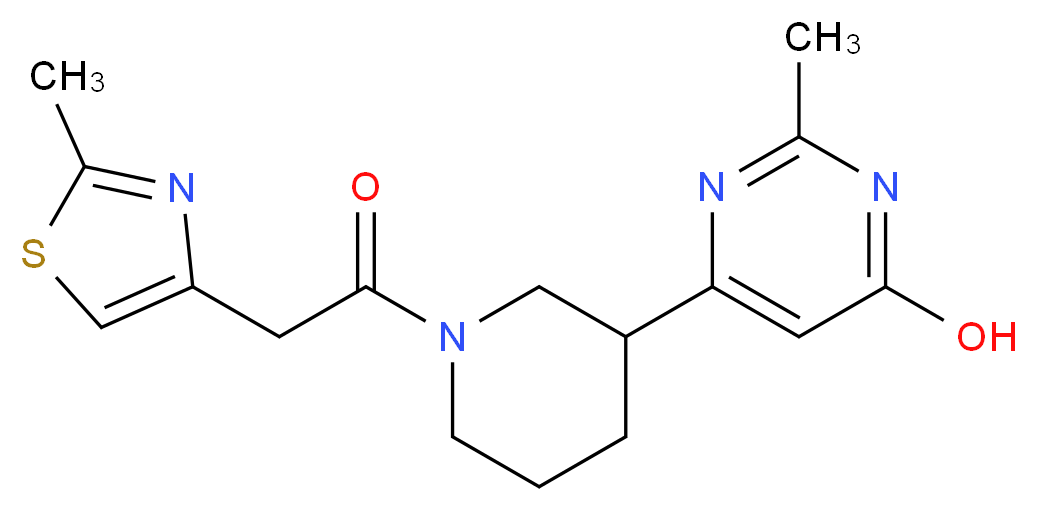 2-methyl-6-{1-[(2-methyl-1,3-thiazol-4-yl)acetyl]-3-piperidinyl}-4-pyrimidinol_Molecular_structure_CAS_)