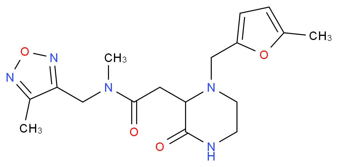 N-methyl-2-{1-[(5-methyl-2-furyl)methyl]-3-oxo-2-piperazinyl}-N-[(4-methyl-1,2,5-oxadiazol-3-yl)methyl]acetamide_Molecular_structure_CAS_)