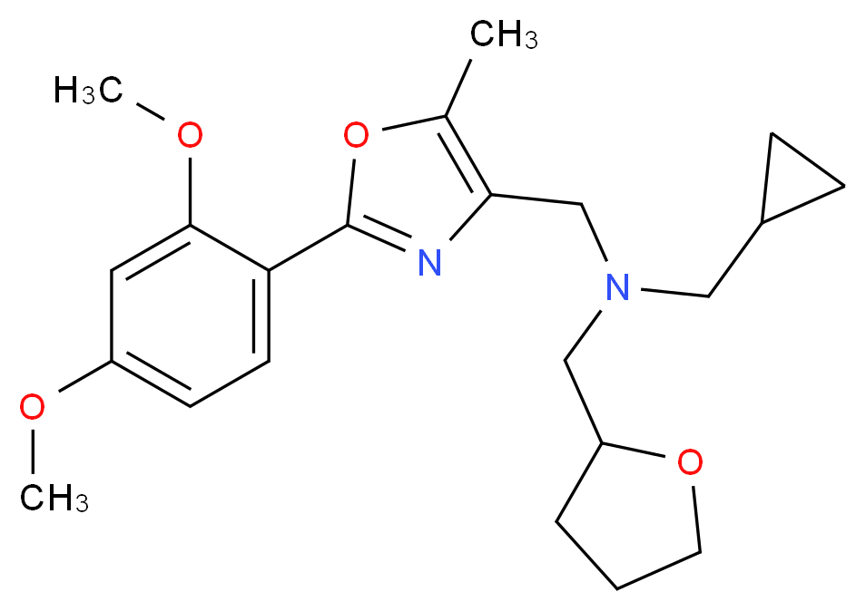 (cyclopropylmethyl){[2-(2,4-dimethoxyphenyl)-5-methyl-1,3-oxazol-4-yl]methyl}(tetrahydro-2-furanylmethyl)amine_Molecular_structure_CAS_)