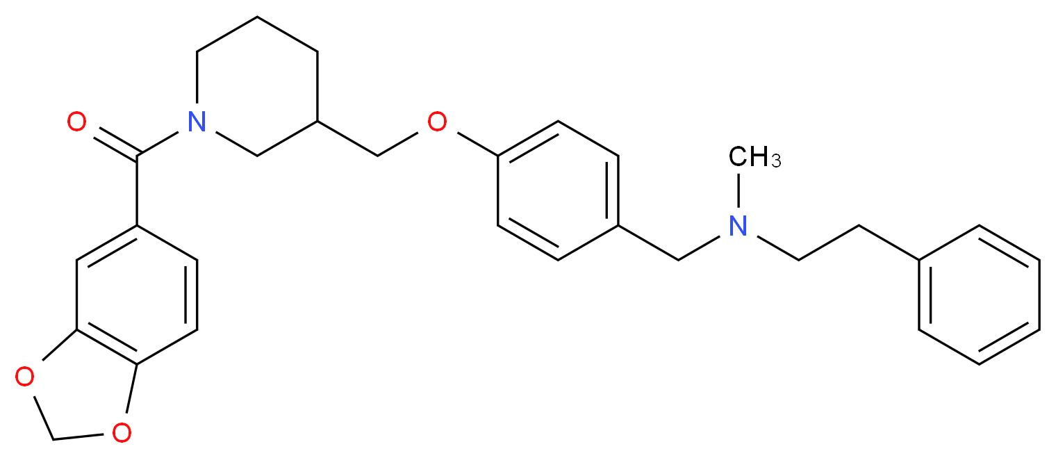 (4-{[1-(1,3-benzodioxol-5-ylcarbonyl)-3-piperidinyl]methoxy}benzyl)methyl(2-phenylethyl)amine_Molecular_structure_CAS_)