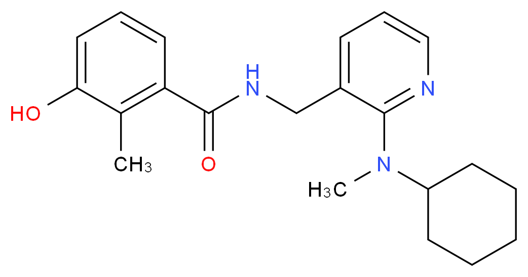 N-({2-[cyclohexyl(methyl)amino]pyridin-3-yl}methyl)-3-hydroxy-2-methylbenzamide_Molecular_structure_CAS_)