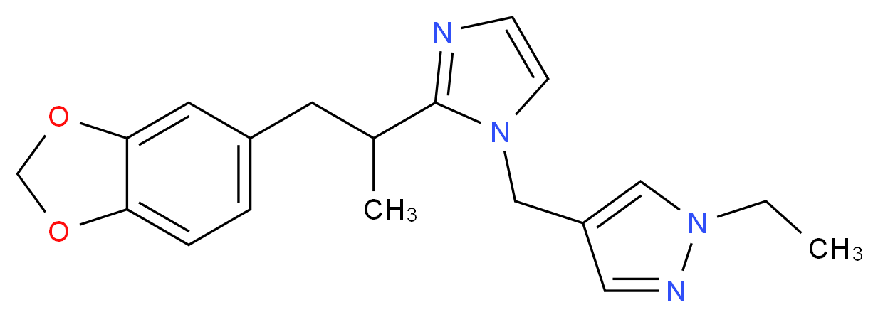 4-({2-[2-(1,3-benzodioxol-5-yl)-1-methylethyl]-1H-imidazol-1-yl}methyl)-1-ethyl-1H-pyrazole_Molecular_structure_CAS_)