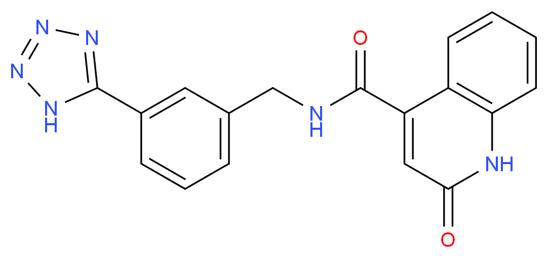 2-oxo-N-[3-(1H-tetrazol-5-yl)benzyl]-1,2-dihydro-4-quinolinecarboxamide_Molecular_structure_CAS_)